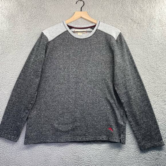 TOMMY BAHAMA Knit Sweatshirt Mens Large Colorblock Gray Casual Comfort Travel - Picture 1 of 9
